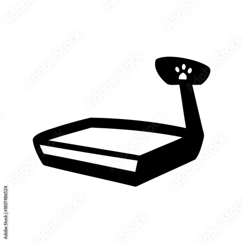 Pet treadmill machine with paw print health icon vector Vector, illustration