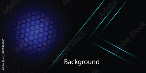 Futuristic perforated technology abstract background with yellow neon glowing lines. Vector banner design