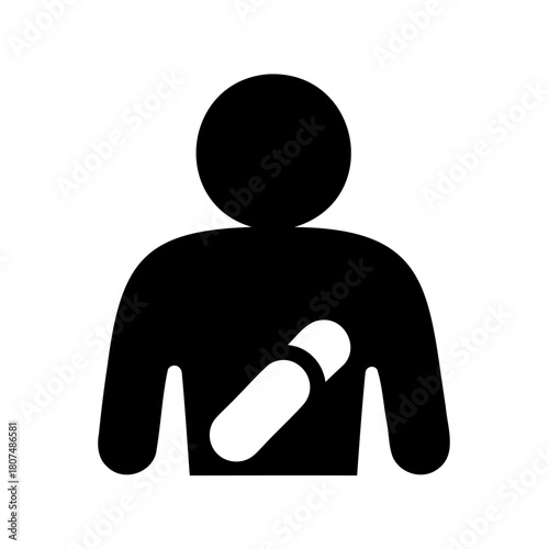 Parent holding baby icon representing family care Vector, illustration