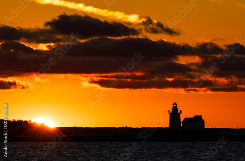 Lake Erie Light: Sunset Silhouette