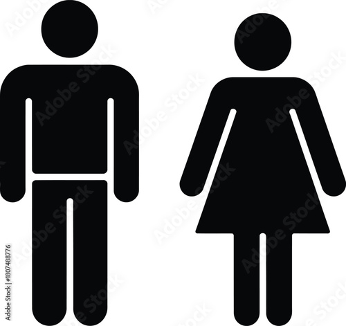 Male and female gender symbols indicating public restroom access