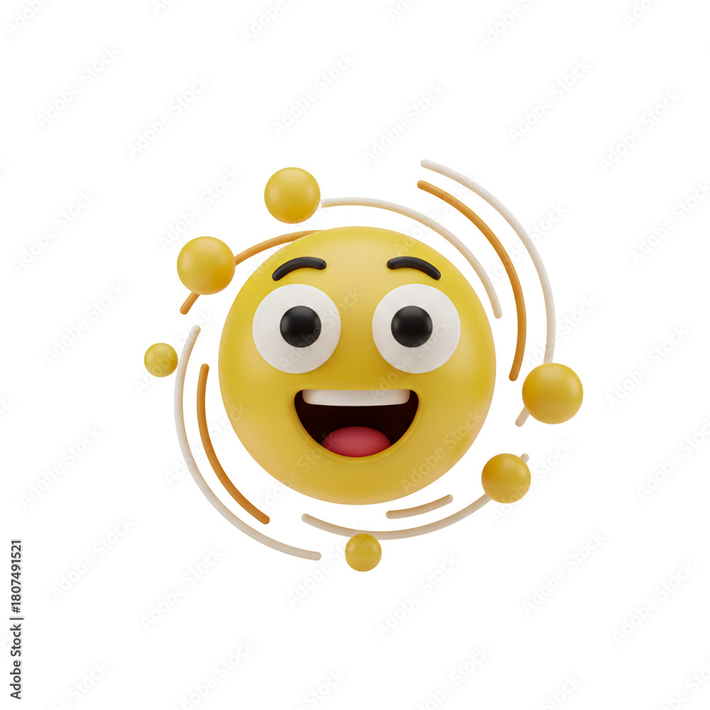 Obraz premium 3D Surprised Emoji with Sweat Drops on transparent background