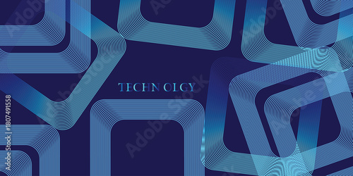 Abstract blue technology background with lines for modern concept of banner design template. Vector illustration. visual with tech vibes. Concept of technology, futurism, digital art.