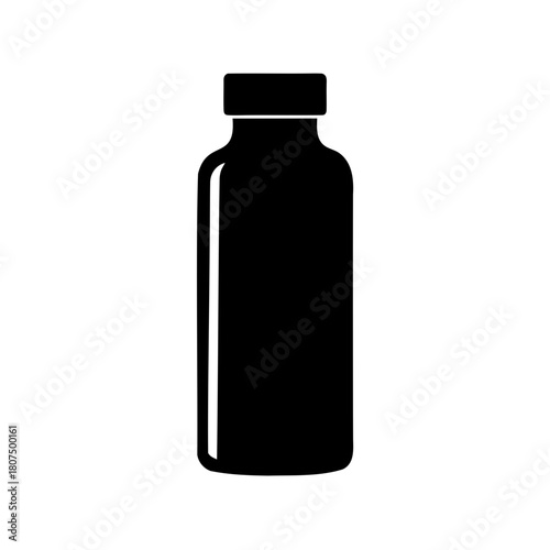 Black bottle icon silhouette, versatile graphic element Vector, illustration