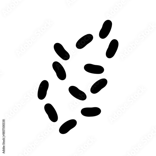 Minimalist black elongated oval shapes pattern illustration Vector, illustration