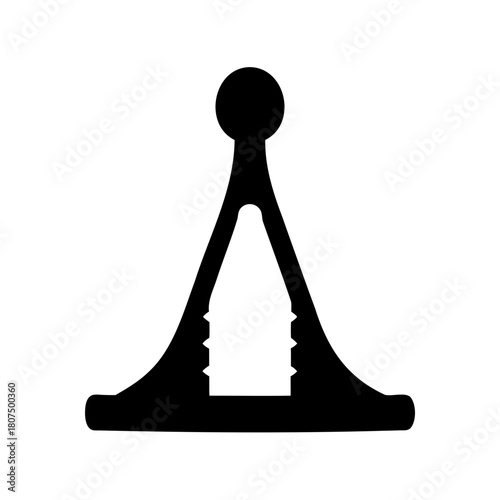 Black silhouette of a universal spring clamp or clip tool Vector, illustration