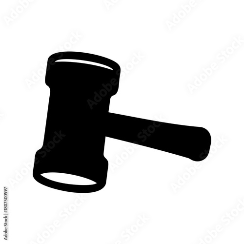 Law and justice gavel silhouette vector for court verdict Vector, illustration
