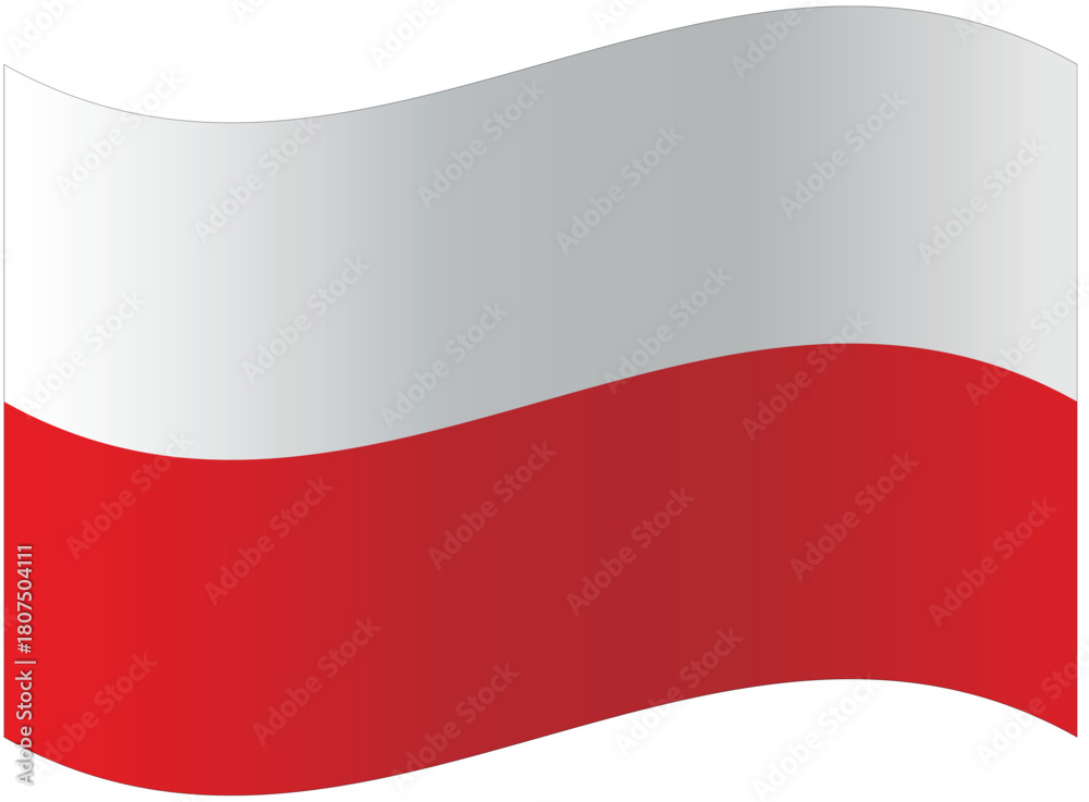 Naklejka premium Waving flag of Poland a vector illustration of national symbol isolated on white background
