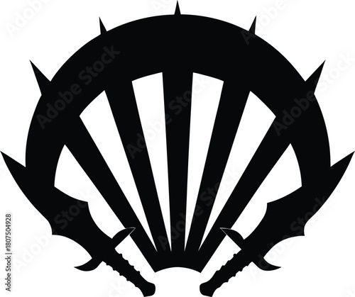 blades bending toward sunlight silhouette.eps