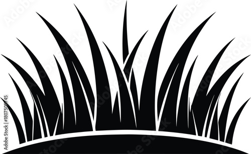 grass strip for logo design silhouette.eps