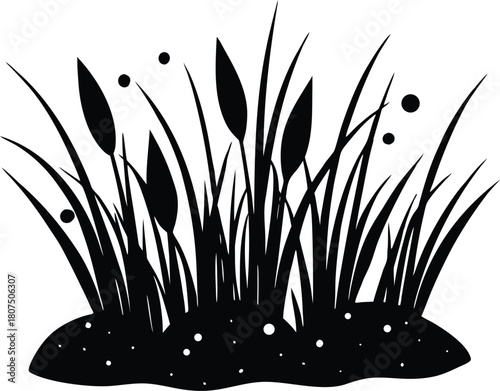 grass with little stones silhouette.eps