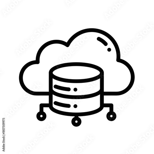 Cloud deployment icon with database and cloud graphic design  