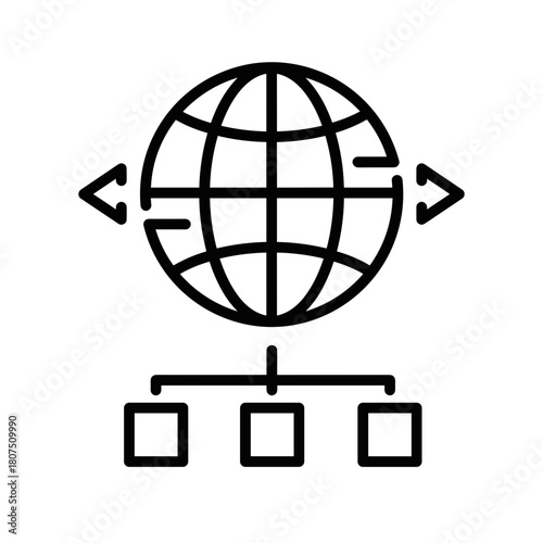 CDN (Content Delivery Network) Icon representing data distribution  
