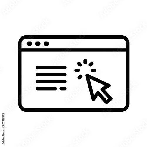 Frontend UI Interaction icon depicting a cursor clicking on a webpage  