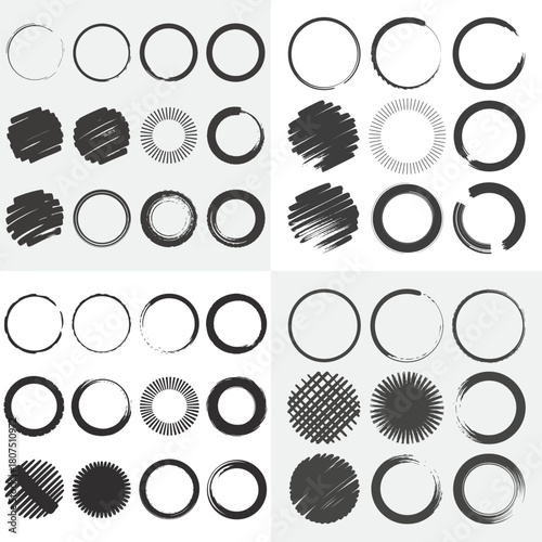 vector set of black mascara