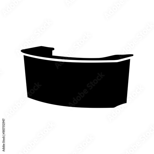 Modern minimalist reception desk counter silhouette icon Vector, illustration