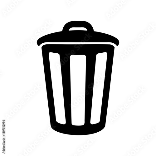 Trash can icon representing delete, waste, recycle, dispose Vector, illustration