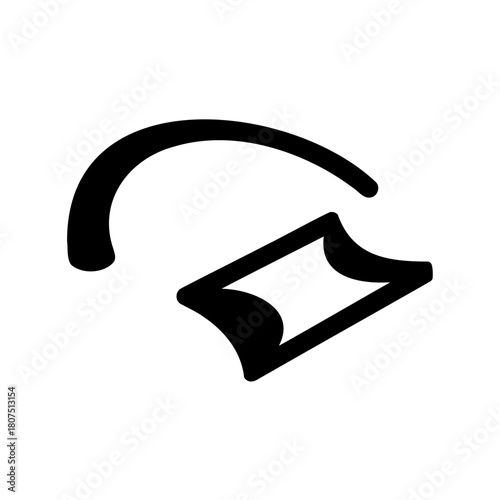 Abstract musical notation symbol element isolated on white Vector, illustration