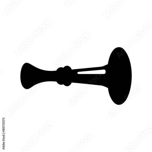 Trumpet musical instrument silhouette on white background Vector, illustration