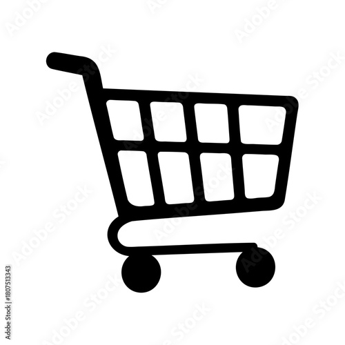 Shopping cart icon for online retail and purchasing Vector, illustration