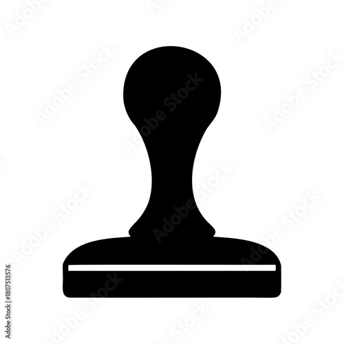 Rubber stamp icon black silhouette for official documents Vector, illustration