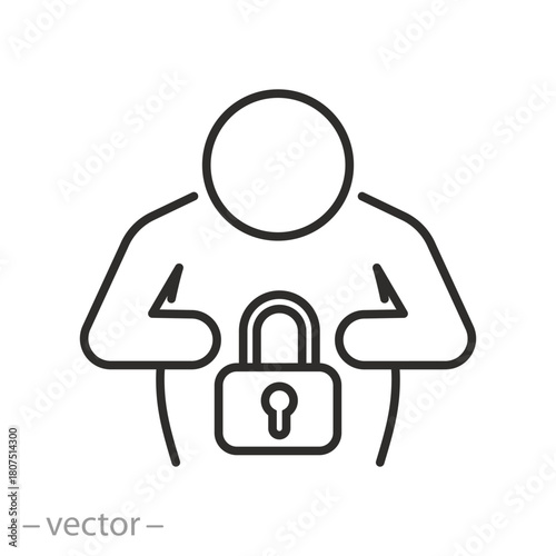 Constipation Icon Vector Line Illustration