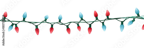 String of red and blue Christmas lights