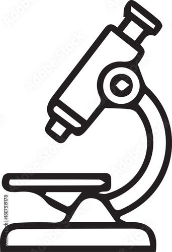 Simple outline illustration of a laboratory microscope for scientific discovery