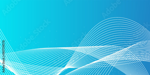 Geometric abstract background with connected lines and dots. Wave flow. Molecule and communication background. Graphic background for your design