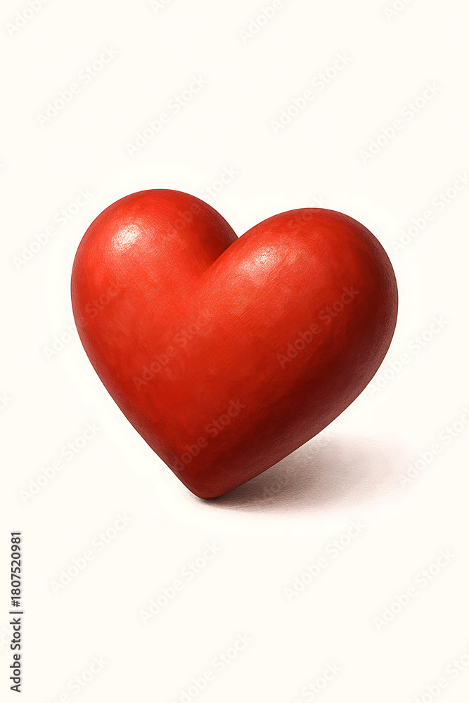 Fototapeta premium red heart on white background