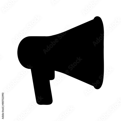 Black megaphone graphic icon for important announcements Vector, illustration