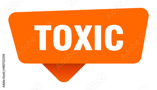 toxic sticker. toxic orange sign isolated on transpatent background