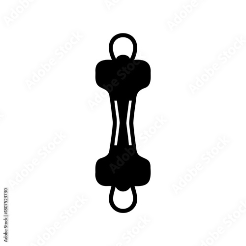 Figure eight descender rock climbing rappelling device Vector, illustration