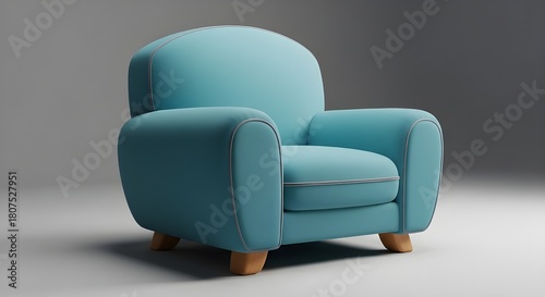 blue armchair isolated 