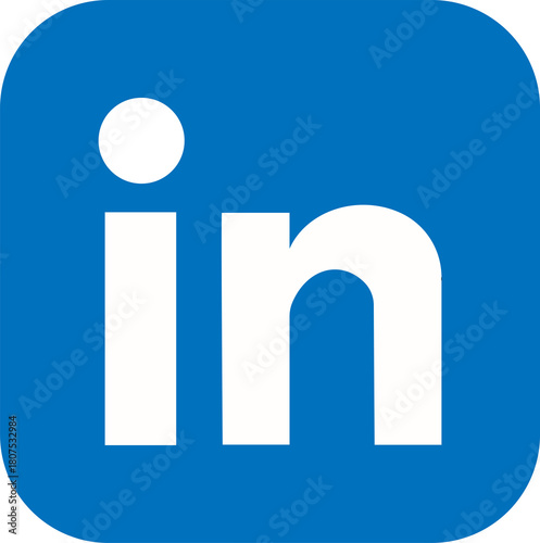 Blue linkedin social media icon vector illustration