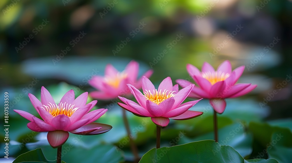 Obraz premium Beautiful pink lotus blooming in pond high resolution picture