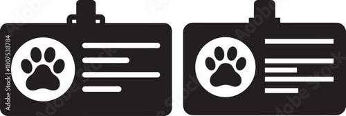 Two pet identification tags silhouette