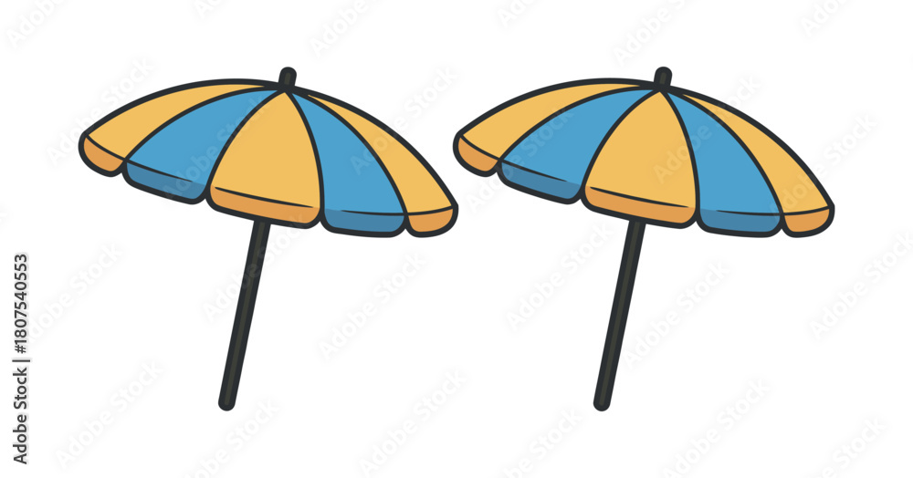 Obraz premium Two beach umbrellas for summer vacation