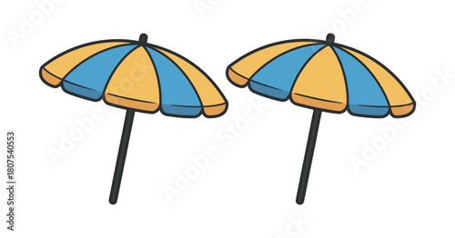 Two beach umbrellas for summer vacation