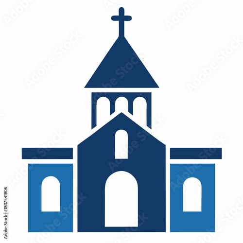 Gorgeous look of a beautiful church for religious purposes. A religion building icon.