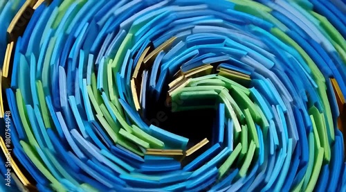 An abstract neon background featuring a fractal geometric spiral,