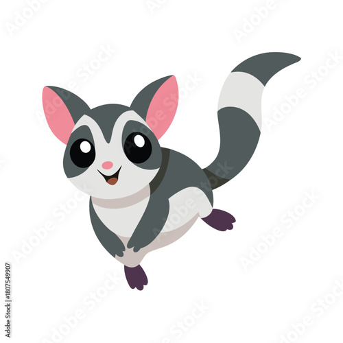 Cute Cartoon Sugar Glider Simple Artwork vector illustration