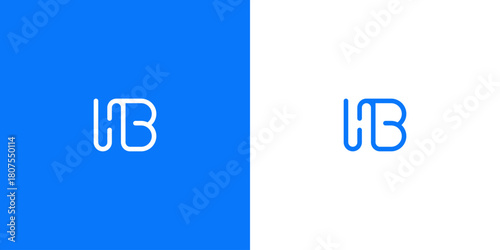 Vector graphic concept design of initial letter H then letter B and HB appear in a simple connected manner