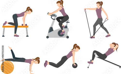 young woman doing fitness exercise