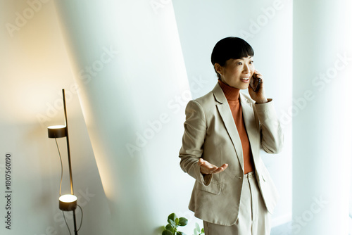 Businesswoman in elegant su...