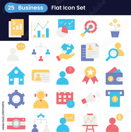“Business Filled Icons Pack — Bold Solid Vector Icons for Corporate & Finance Apps”