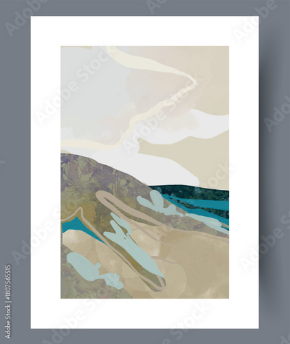 Subdued seaside incline contrasting with expansive distant waters scene