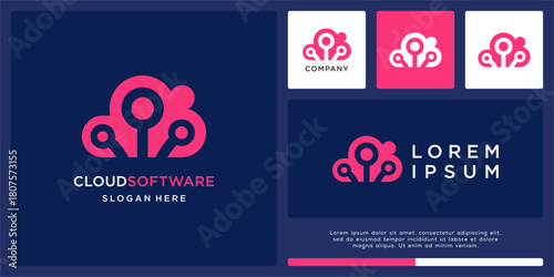 Cloud software logo design technology