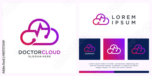 Doctor cloud logo design with pulse