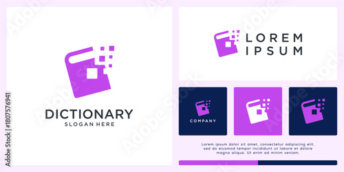 Dictionary tech logo design template